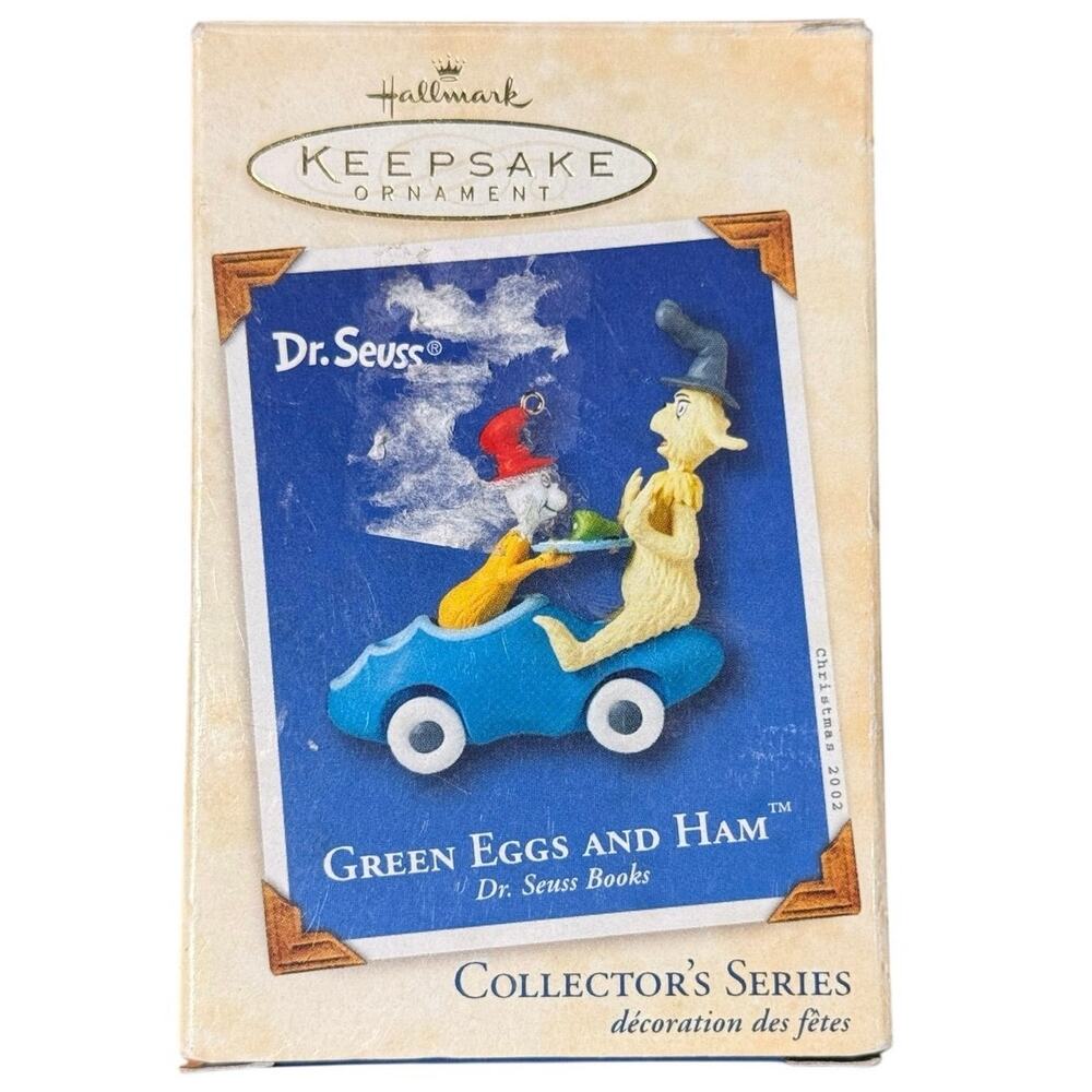 Vintage 2002 Hallmark Keepsake Ornament Green Eggs and Ham Dr Seuss Boxed